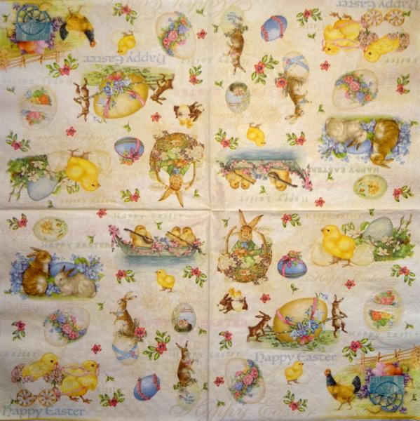 184 Hasen: unnatürlich - 3-lagig - 35x35 cm